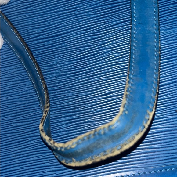VINTAGE Louis Vuitton St. Jacques Blue Epi Leather Tote Handbag - Picture 6 of 13